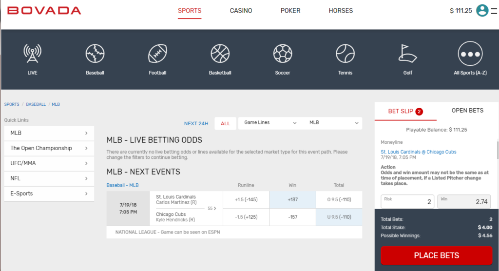 Bovada live betting limits chorion placenta difference between race