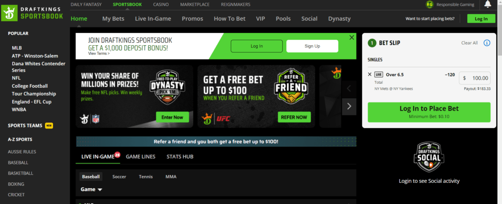 DraftKings Dashboard